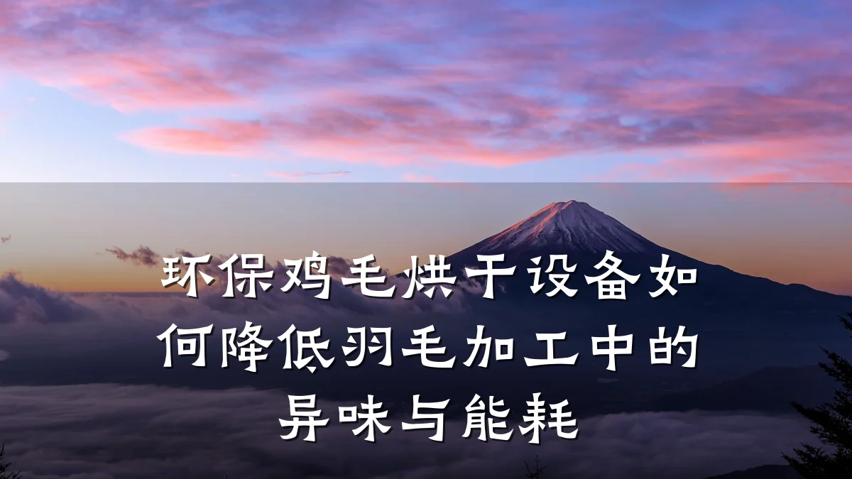 环保鸡毛烘干设备如何降低羽毛加工中的异味与能耗