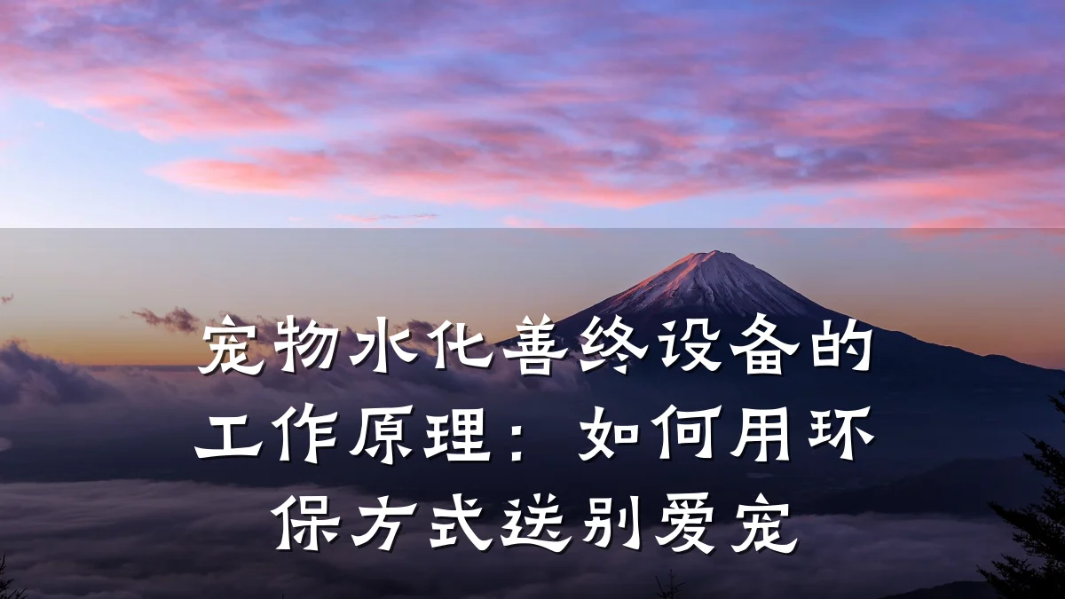 宠物水化善终设备的工作原理:如何用环保方式送别爱宠
