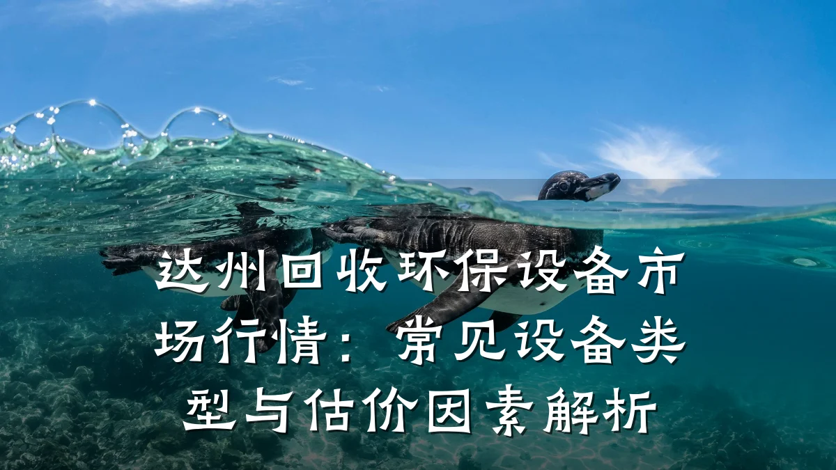 达州回收环保设备市场行情:常见设备类型与估价因素解析