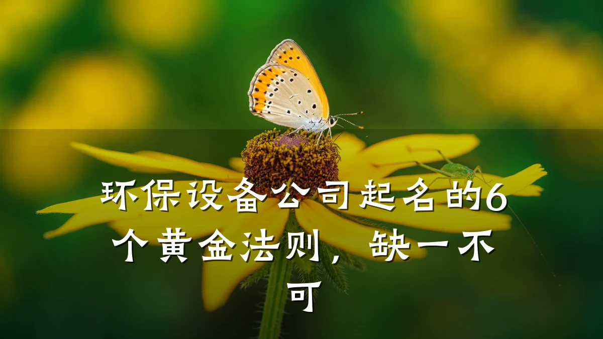 环保设备公司起名的6个黄金法则,缺一不可