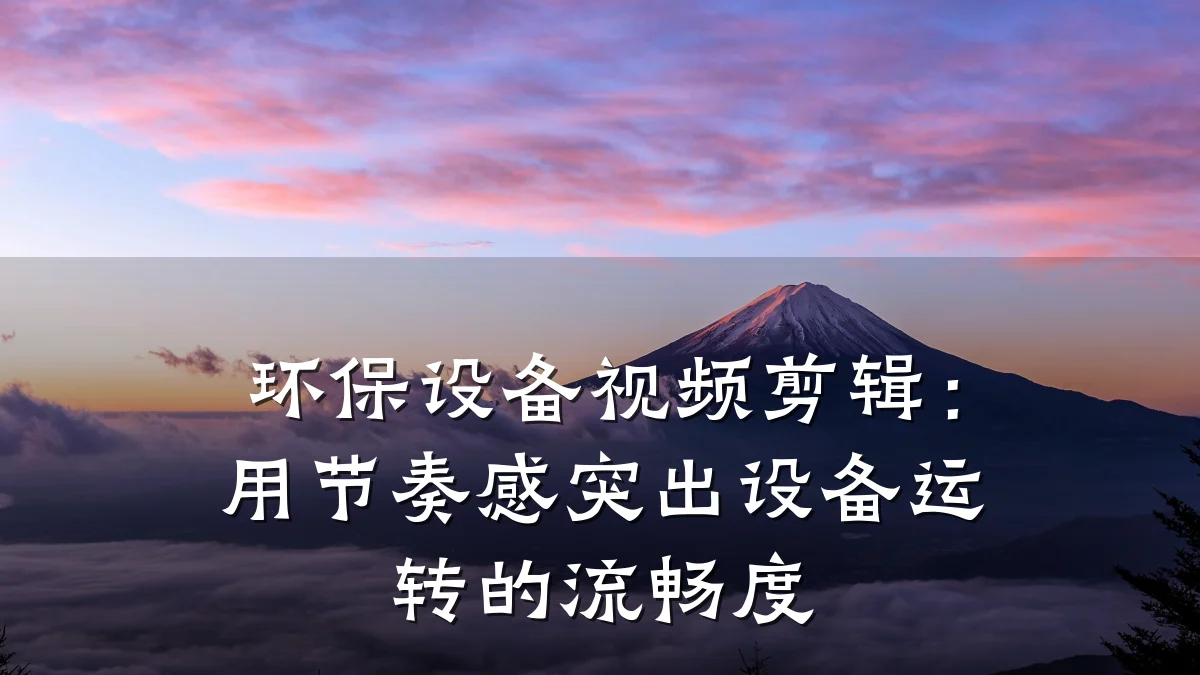 环保设备视频剪辑:用节奏感突出设备运转的流畅度