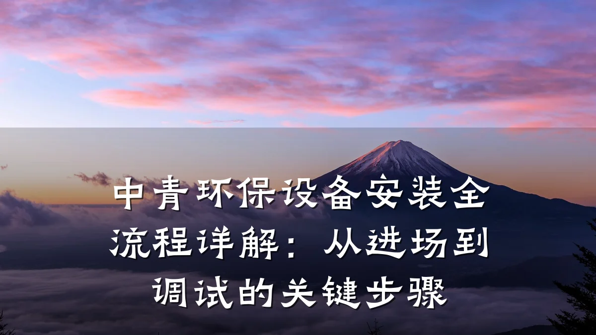 中青环保设备安装全流程详解:从进场到调试的关键步骤
